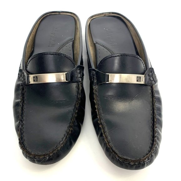 Lauren Ralph Lauren Black Leather Penny Slide Mule Size 7B - Picture 2 of 9